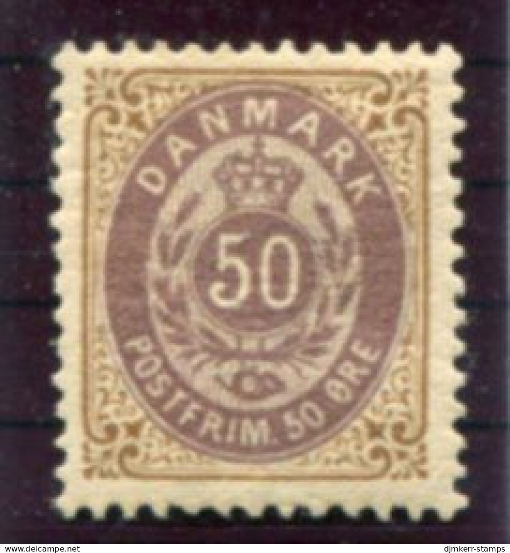 DENMARK 1903 Numeral In Oval 50 Øre Perforated 12¾, New Crown Watermark LHM / *.  Michel 30 I Z B - Neufs