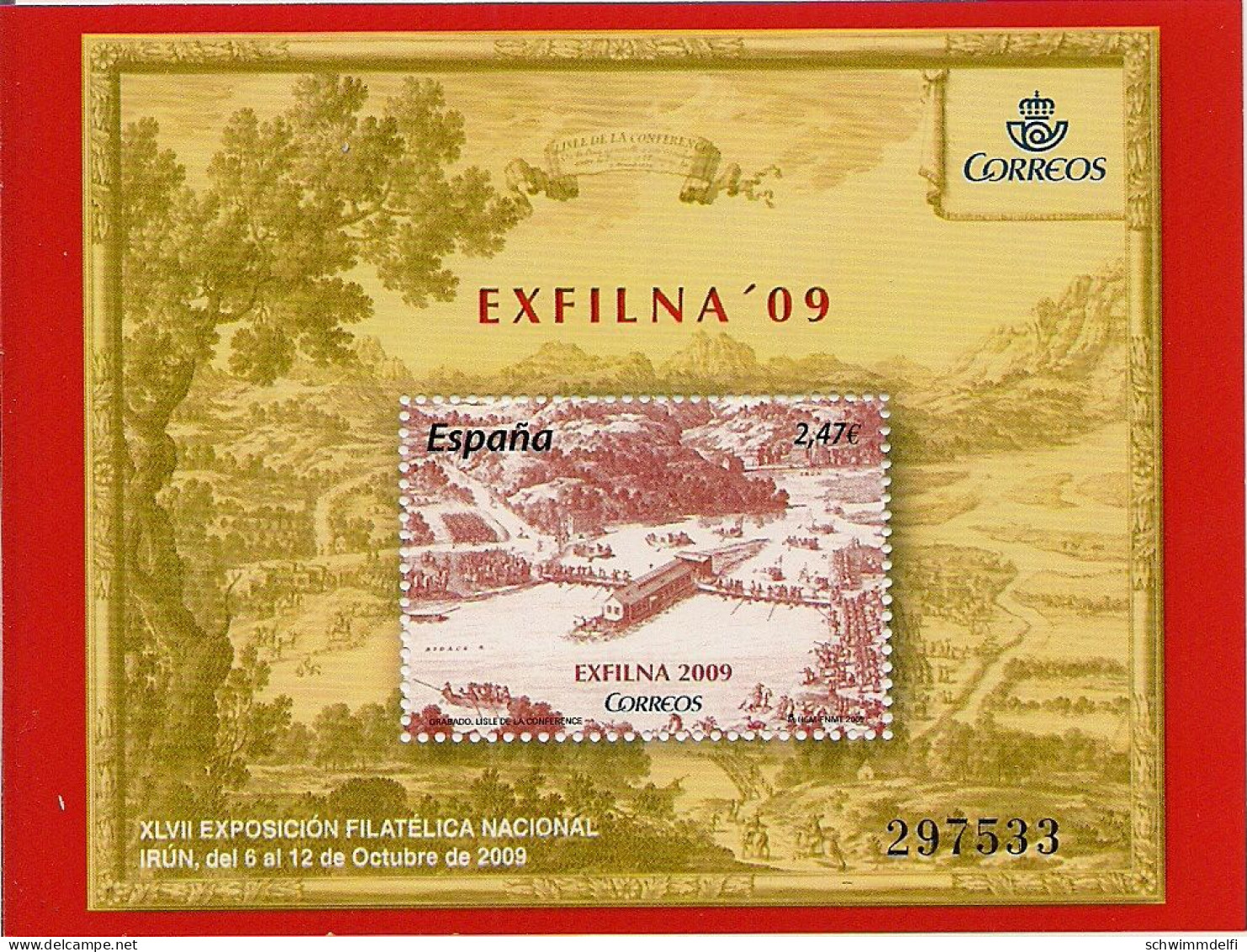 SPANIEN - ESPAÑA - 2009  - EXFILNA  - XLVII EXPOSICIÓN FILATÉLICA NACIONAL - IRÚN DEL 06 - 12 DE OCTUBRE 2009 - NUEVO - Blocs & Feuillets