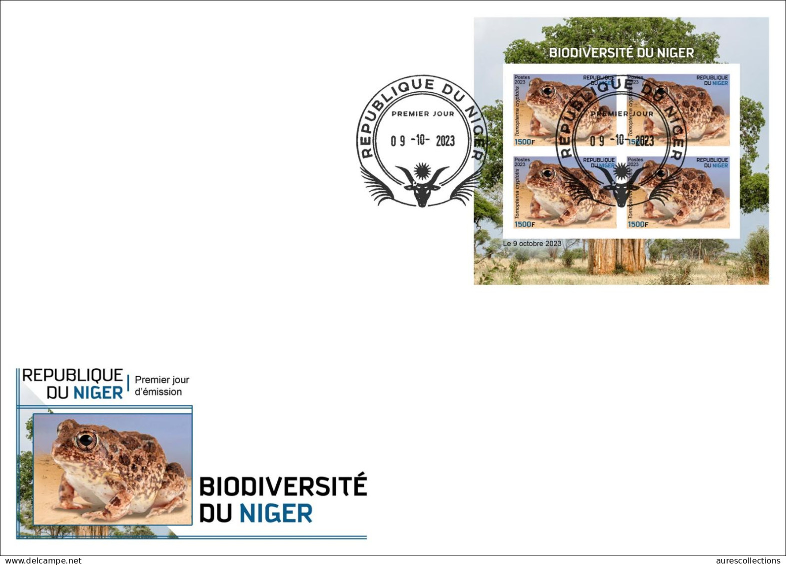 NIGER 2023 - FDC IMPERF M/S - FROGS FROG TOAD TOADS GRENOUILLES GRENOUILLE AMPHIBIANS AMPHIBIENS - Grenouilles