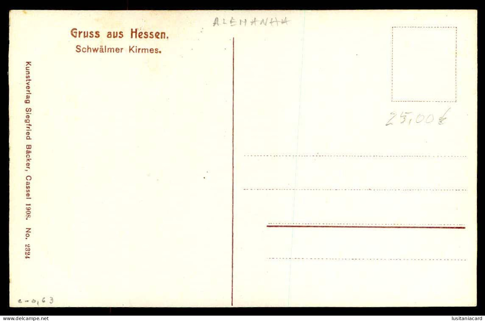GERMANY - HESSEN-Gruss Aus Hessen-Schwälmer Kirmes(Ed.kunstverlag Siegfried Bäcker, Cassel Nº 2324)carte Postale - Fairs