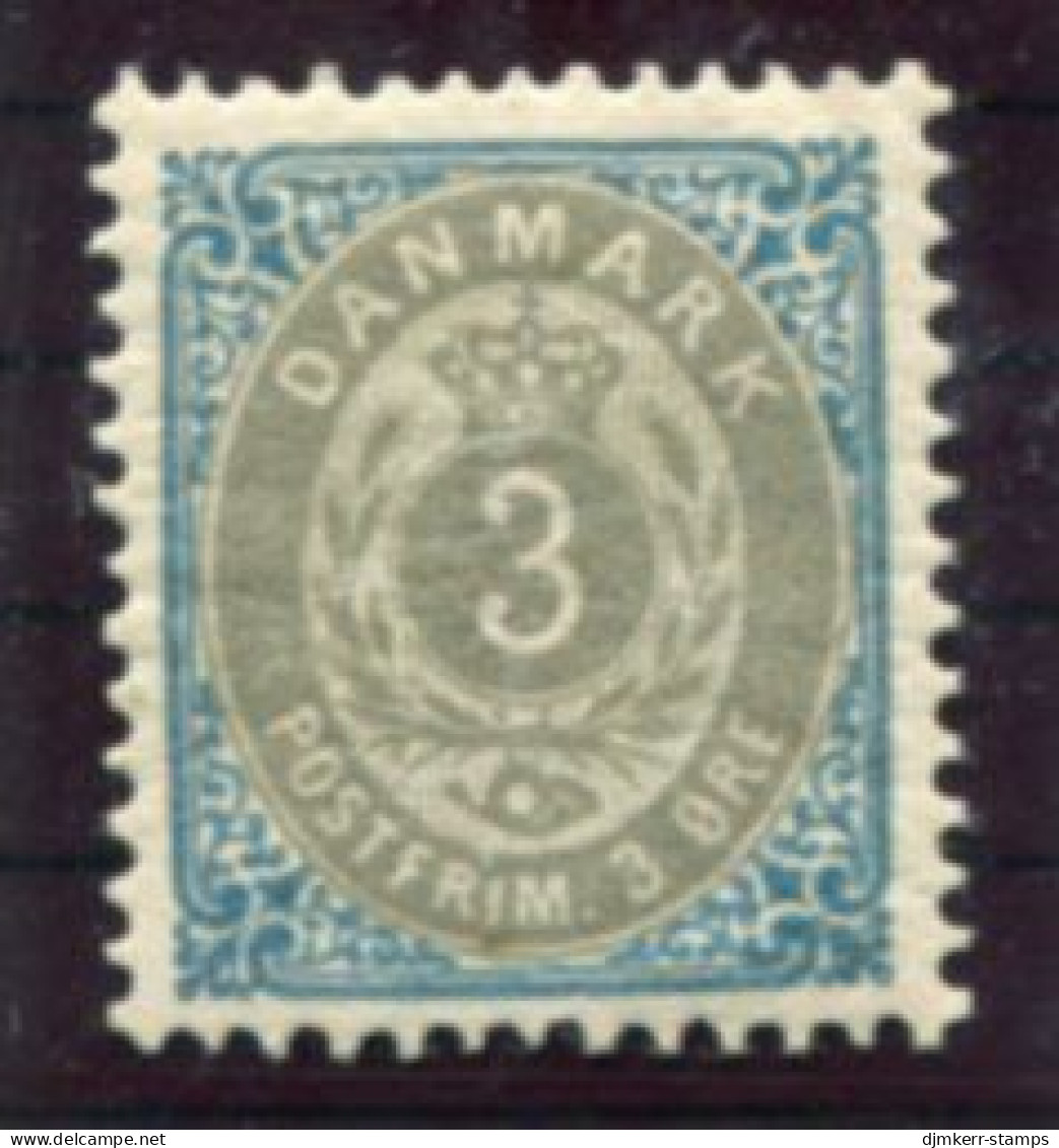 DENMARK 1895 Numeral In Oval 3 Øre Perforated 12¾, Large Crown Watermark MNH / **.  Michel 22 I Y B - Ongebruikt