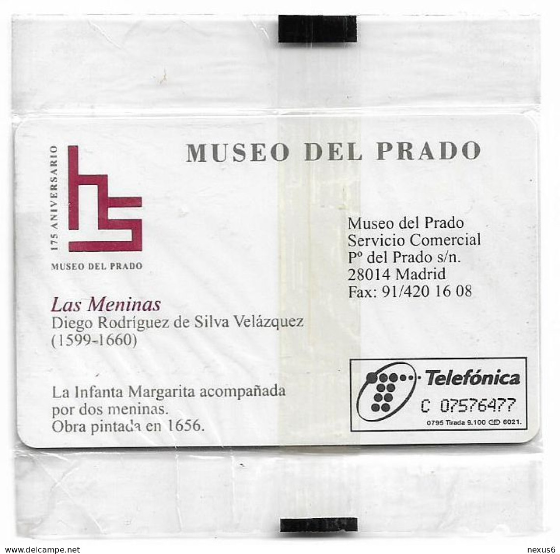 Spain - Telefónica - Museo Del Prado - Las Meninas - P-141 - 07.1995, 500PTA, 9.100ex, NSB - Emissioni Private