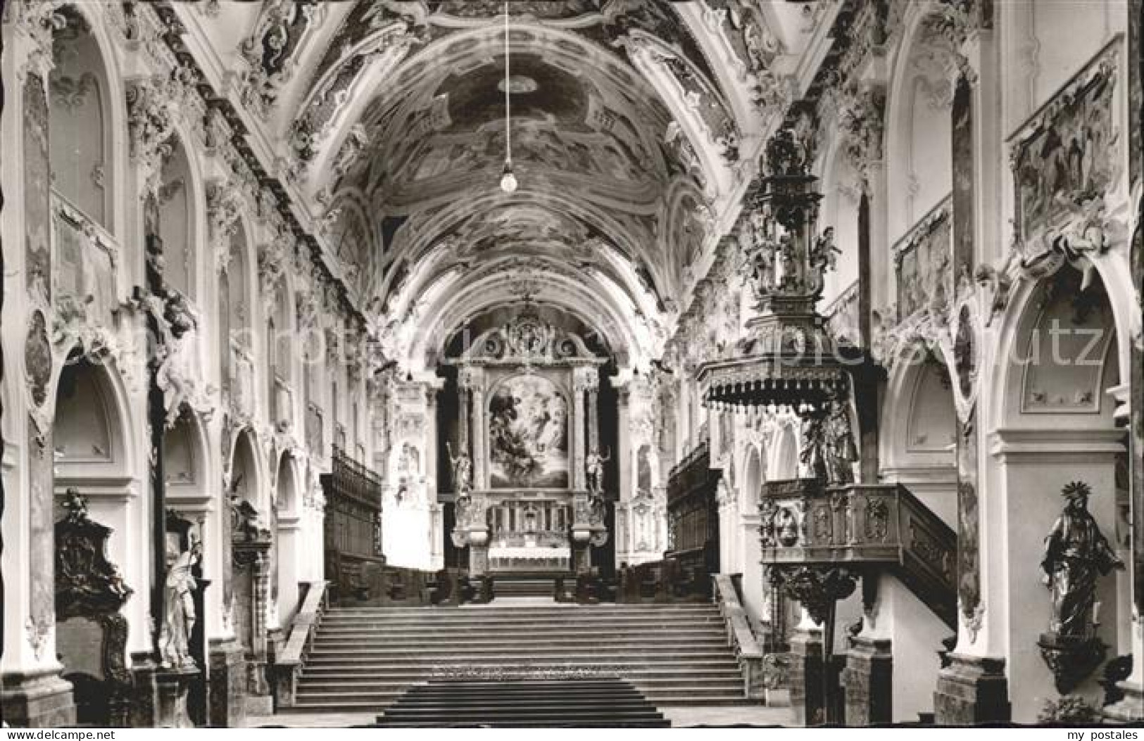 41763751 Freising Oberbayern Dom Altar Kanzel Fresken Heiligenfiguren Freising - Freising