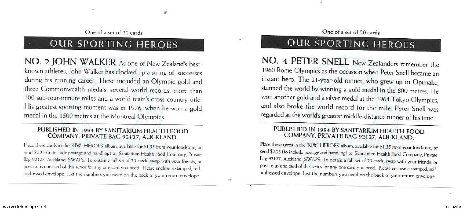 EJ41 - VIGNETTE SANITARIUM - NEW ZELAND HEROES - JOHN WALKER - PETER SNELL - Athlétisme