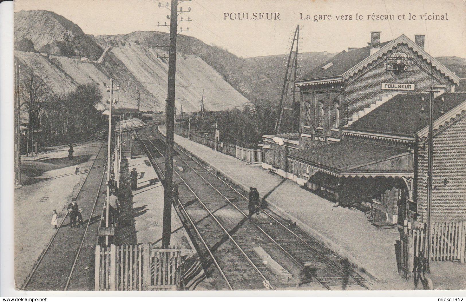 Poulseur ,( Comblain-au-Pont ), La Gare Vers Le Réseau Et Le Vicinal ,( Circulé Vers Allemagne 12-10-1914 ) - Comblain-au-Pont