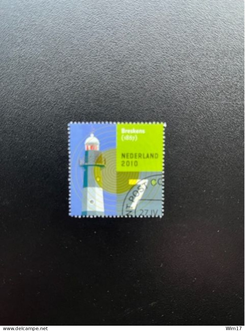 NEDERLAND 2010 VUURTOREN BRESKENS ZEGEL UIT VEL GEBRUIKT/CTO NVPH 2717 NETHERLANDS LIGHTHOUSE - Used Stamps