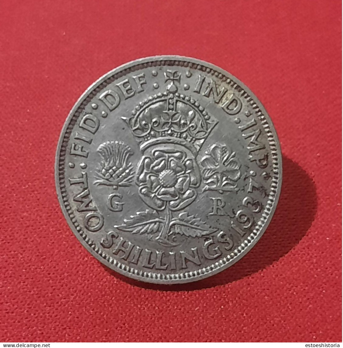 MONEDA DE TWO SHILLING DE GRAN BRETAÑA DEL AÑO 1937.REY GEORGE VI. DE PLATA. - Sonstige & Ohne Zuordnung