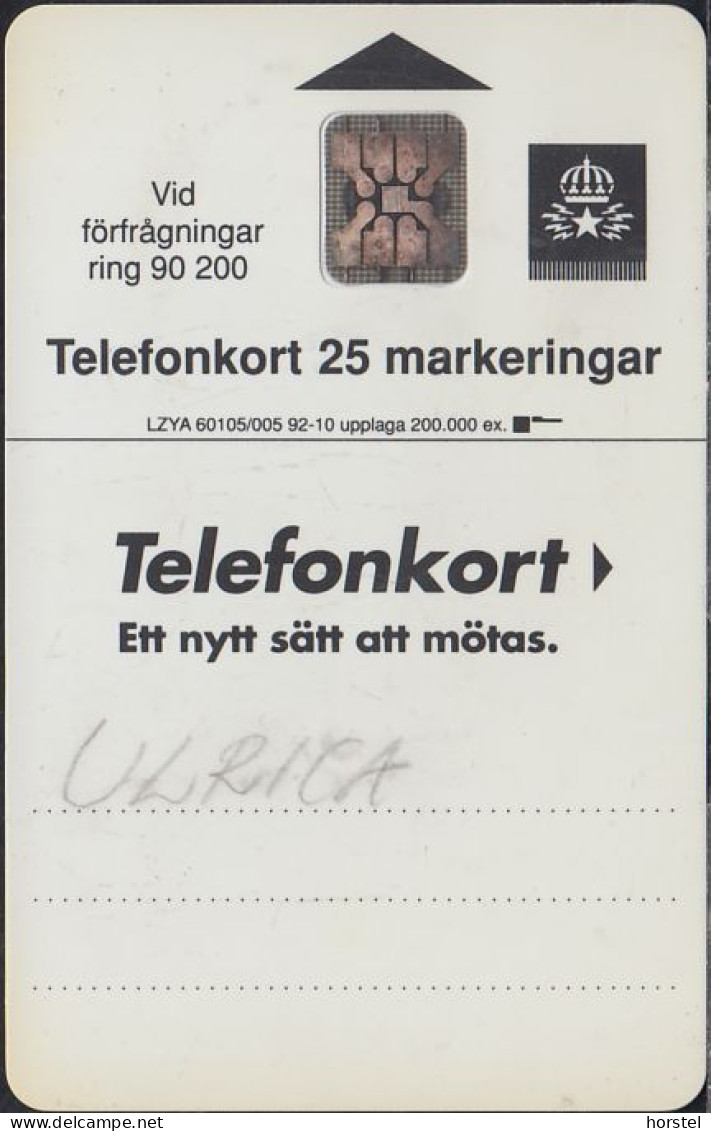 Schweden Chip 018 (60105/005) Boy With "handset" - SC4 - 25 Units - 43844 (on Front) - Zweden