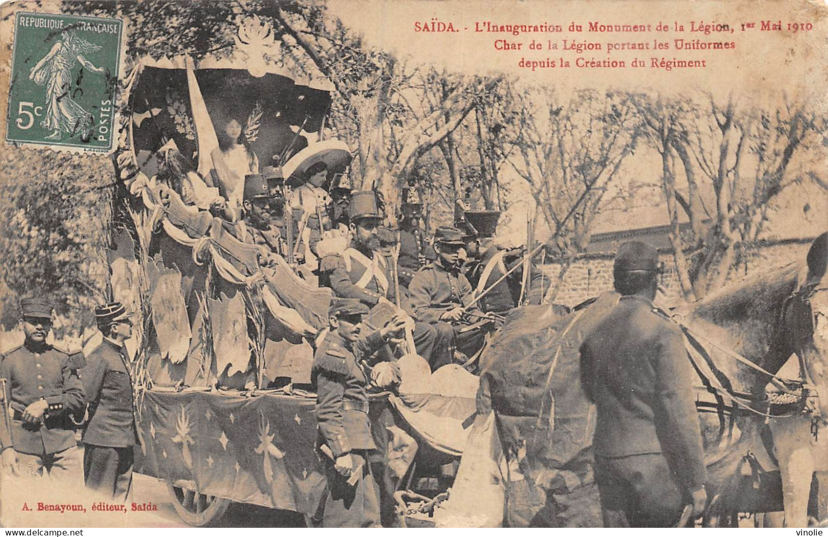 PIE-23-GOLL. 8159 : SAÏDA INAUGURATION DU MONUMENT DE LA LEGION. 1° MAI 1910. - Saida