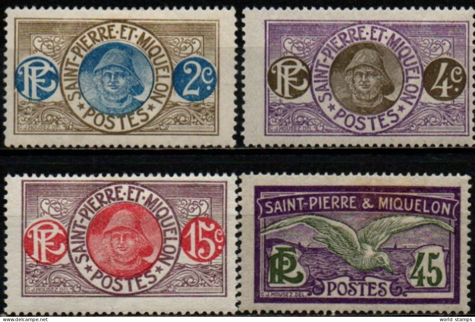 SAINT-PIERRE ET MIQUELON 1909-17 * - Unused Stamps