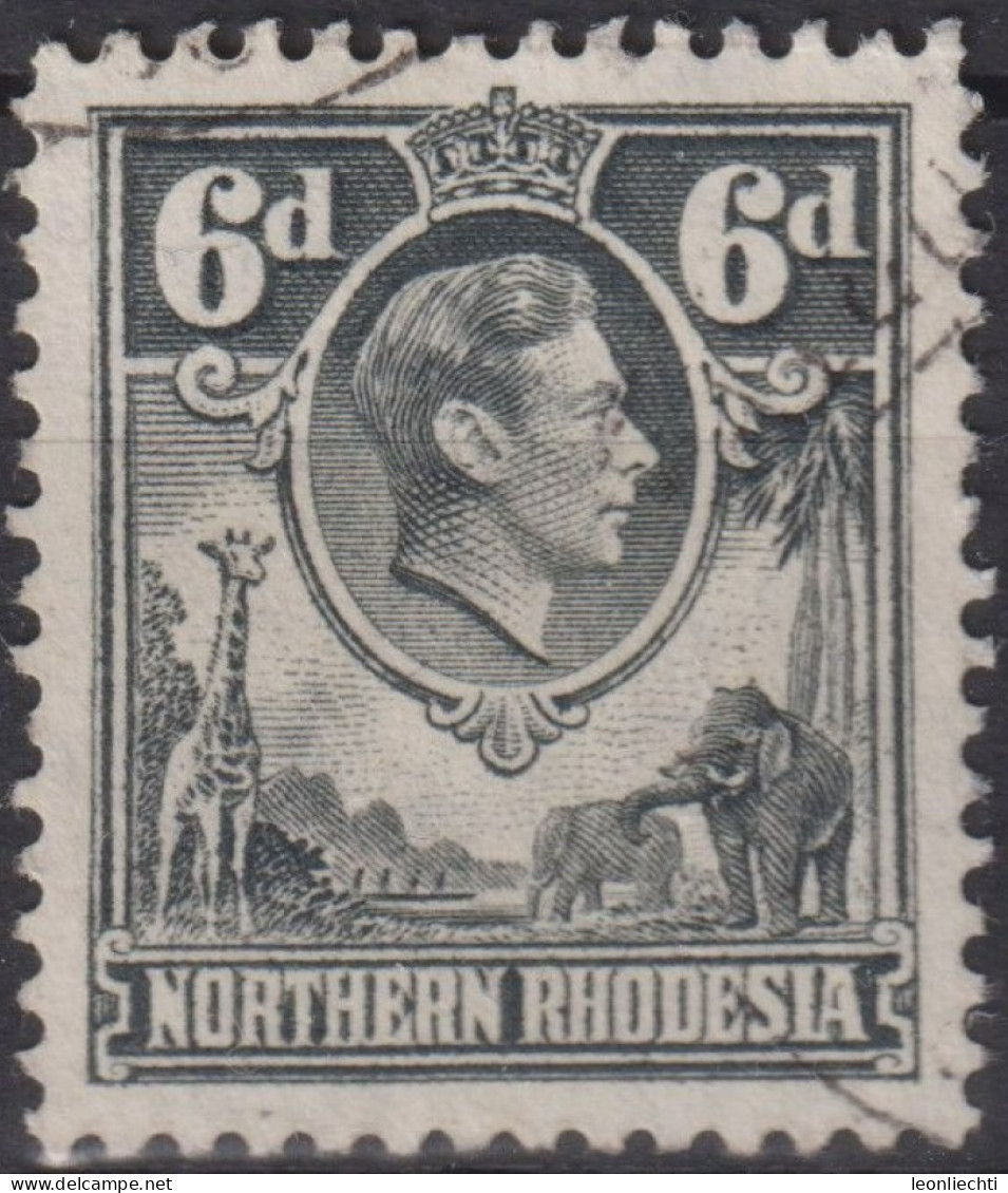 1938 Nordrhodesien ° Mi:GB-NR 38, Sn:GB-NR 38, Yt:GB-NR 31, King George VI (1895-1952) And Animals - Noord-Rhodesië (...-1963)