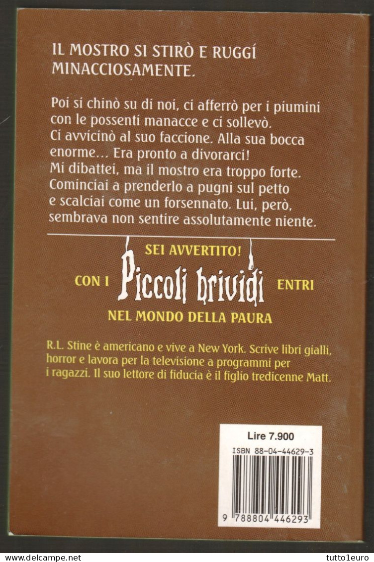 PICCOLI BRIVIDI - R. L. STINE - N° 38 - IL MOSTRO DELLE NEVI A PASADENA - COMPLETO DI 8 ADESIVI  - MONDADORI - Enfants Et Adolescents