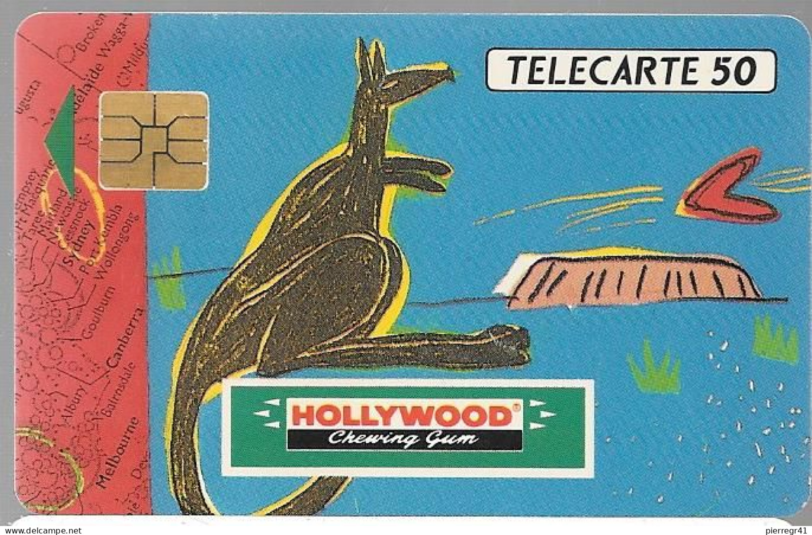 CARTE-PUCE-PRIVEE-PUBLIC-50U-EN249-SO3-12/91-HOLLYWOOD-WALLABIE-R° Mat--V°PN° A 1B5640-Utilisé-TBE - 50 Unités   