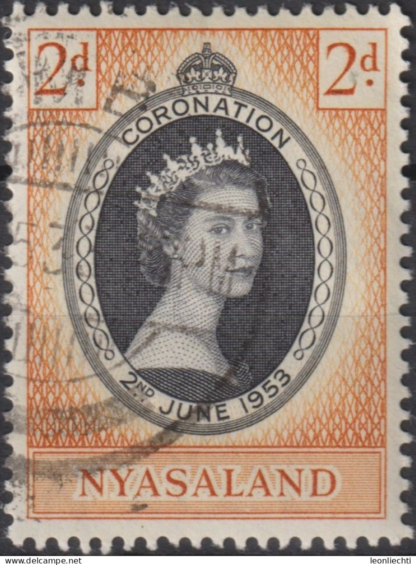 1953 Nyassaland  (1964-1980) ° Mi:GB-NY 98, Sn:GB-NY 96, Yt:GB-NY 105, Queen Elizabeth II (1926-2022) - Nyassaland (1907-1953)