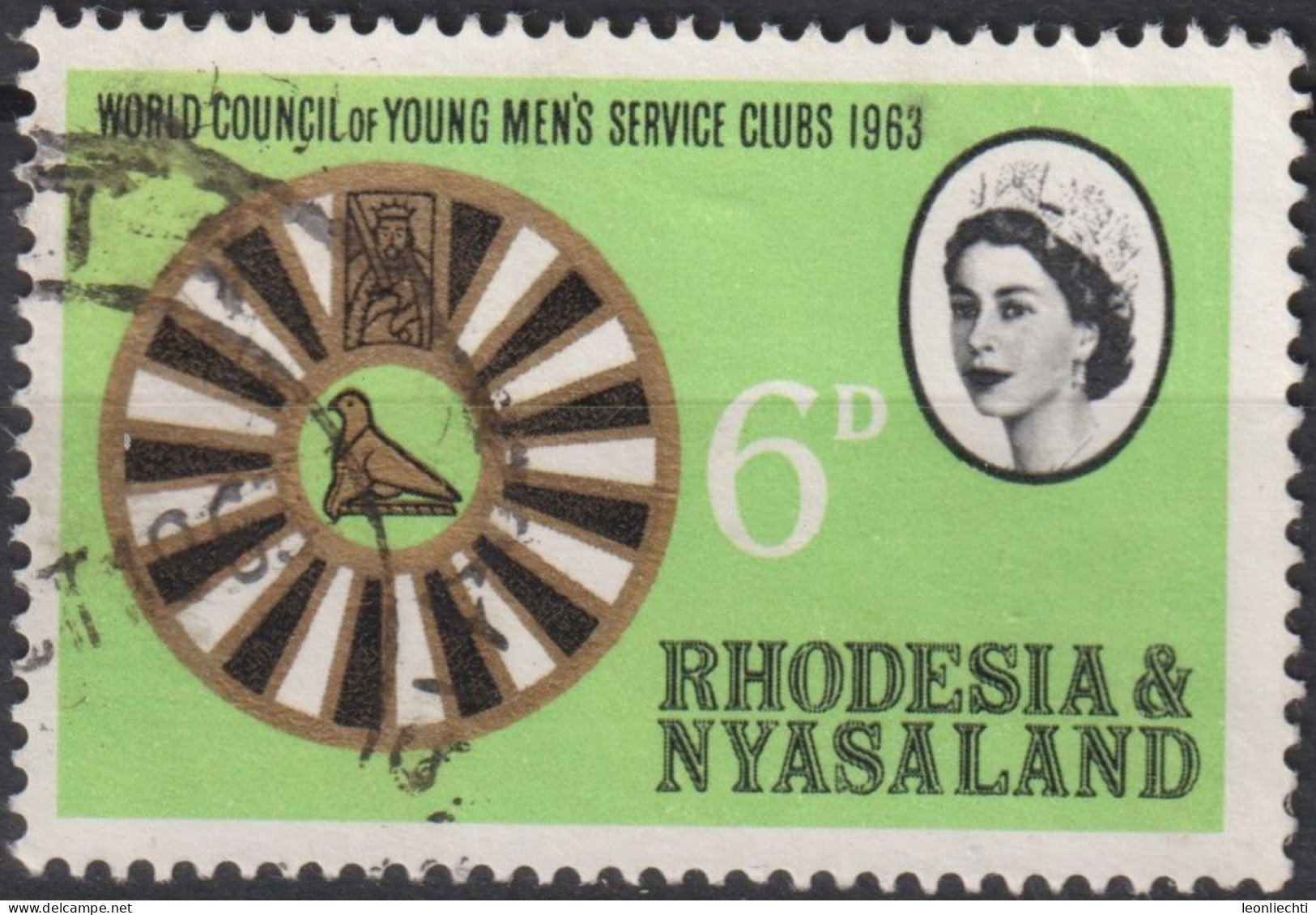 1963 Rhodesien & Nyasaland ° Mi:GB-RH 50, Sn:GB-RH 189, Yt:GB-RH 49, African “Round Table” Emblem - Rhodésie & Nyasaland (1954-1963)
