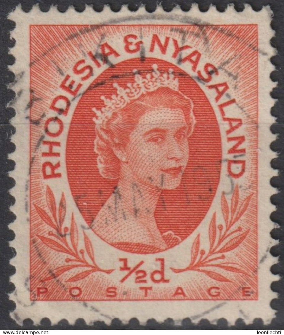 1954 Rhodesien & Nyasaland ° Mi:GB-RH 1A, Sn:GB-RH 141, Yt:GB-RH 1, Queen Elizabeth II (1926-2022) - Rodesia & Nyasaland (1954-1963)