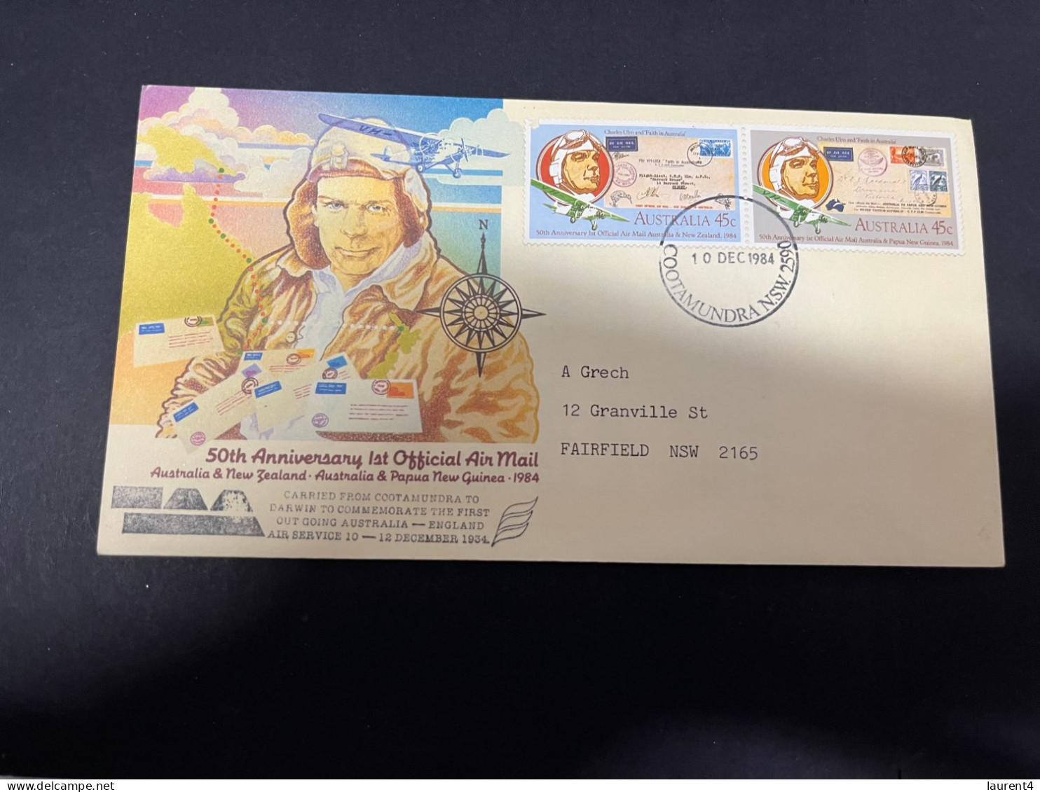 6-1-2024 (4 W 29) Australia FDC Cover - Australia Aviation - TAA Overprint (1984) - FDC