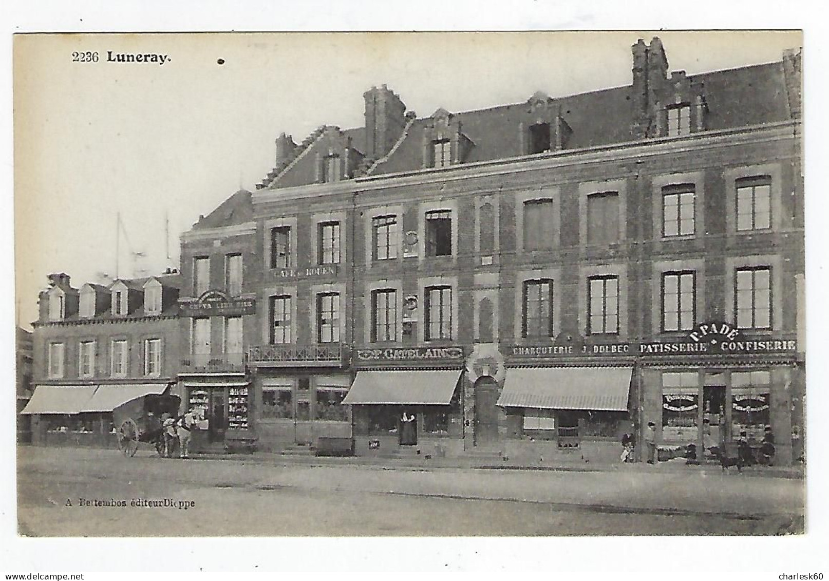 4 CPA - 76 - Lot - Vrac - Luneray - Fontaine Le Dun - Le Temple - Place Du Marché - Catelain - Dieppe - Fontaine Le Dun