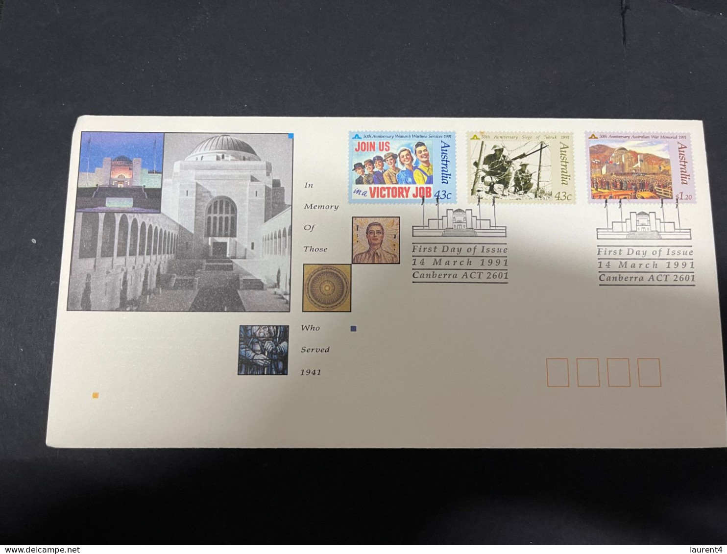 6-1-2024 (4 W 29) Australia FDC Cover - In Memory Of Those Who Served - 1941-1991 (military) - FDC