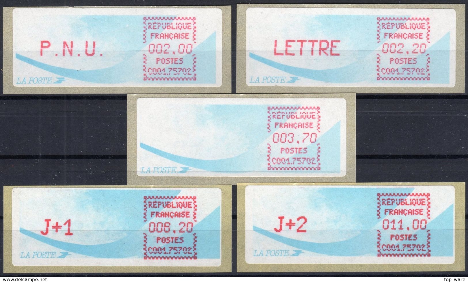 Frankreich France ATM Stamps LSA C001.75702 Paris 102 / Michel 9.8 B / Serie ZS4 ** / Distributeurs Automatenmarken - 1988 Type « Comète »