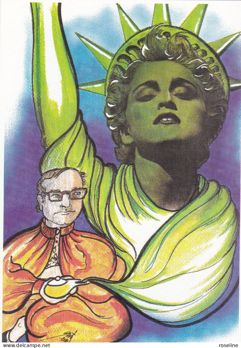 QUENTIN Etienne - Carte Personnelle J Mathiot - Statue De La LIBERTE - Maryline Monroe - CPM 10,5x15 TBE 1988 Dédicacée - Quentin