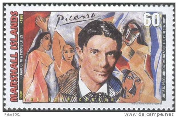 Picasso Spanish Painter Paints " Les Demoiselles D' Avignon " Cubism, Modern Art, History, MNH, Marshall Islands - Picasso