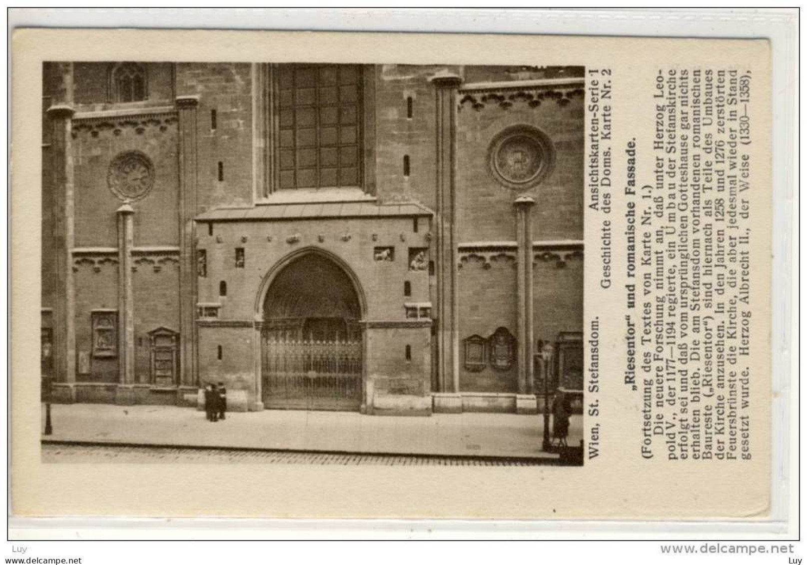 WIEN, St. Stefansdom, Ansichtskarten-Serie I , 1920 - Geschichte D. Doms, Karte Nr. 2 CHRISTIANITY - Stephansplatz