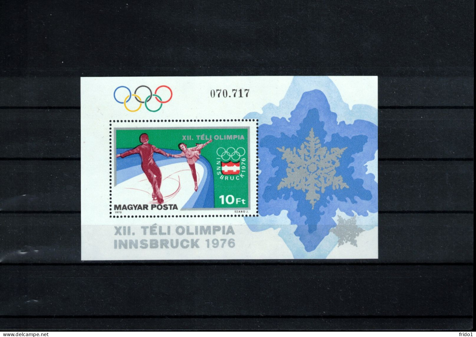 Hungary 1975 Olympic Games Innsbruck Perforated Block Postfrisch / MNH - Inverno1976: Innsbruck