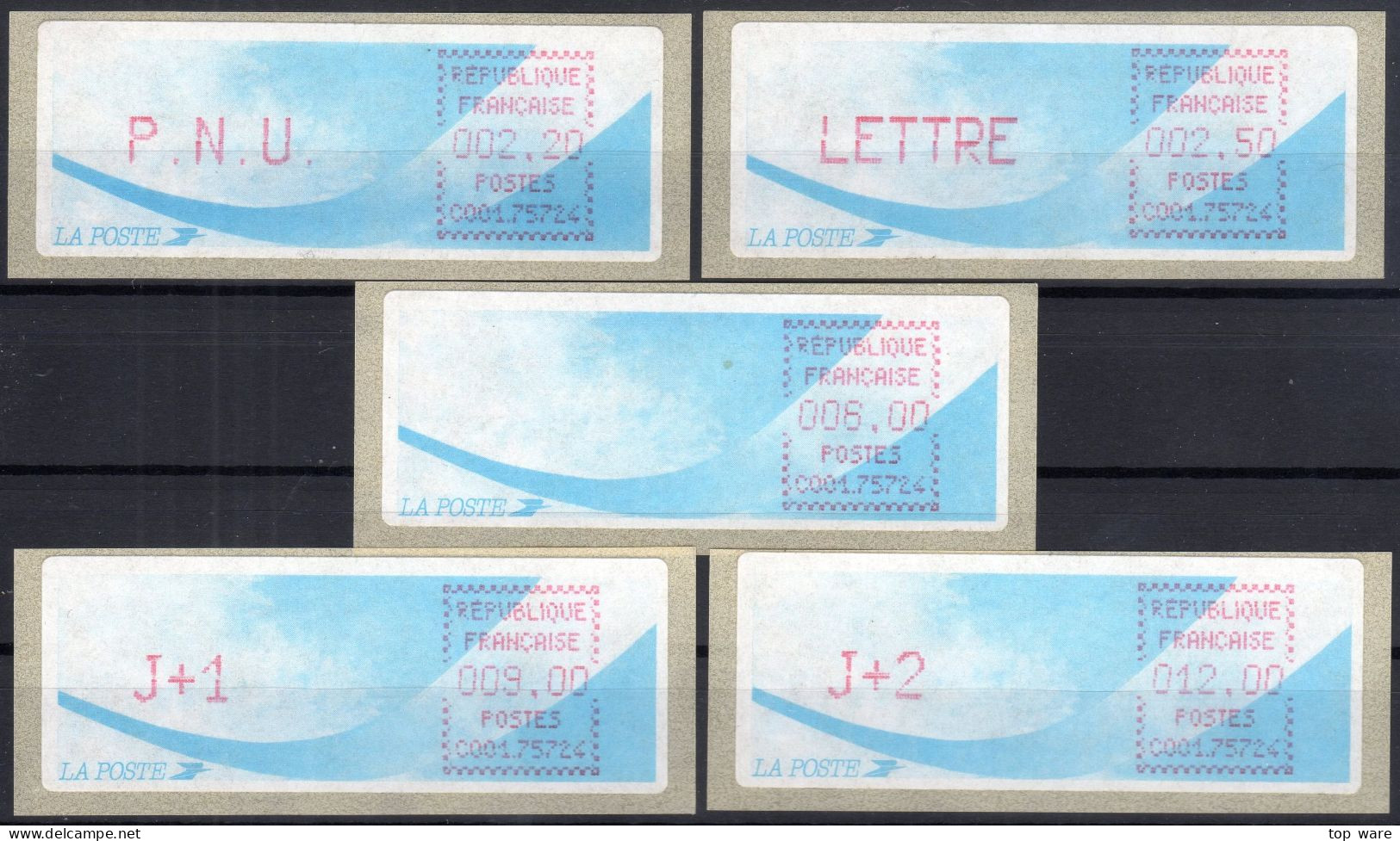 Frankreich France ATM Stamps LSA C001.75724 Paris 124 / Michel 9.9 B / Serie ZS7 ** / Distributeurs Automatenmarken - 1988 « Comète »