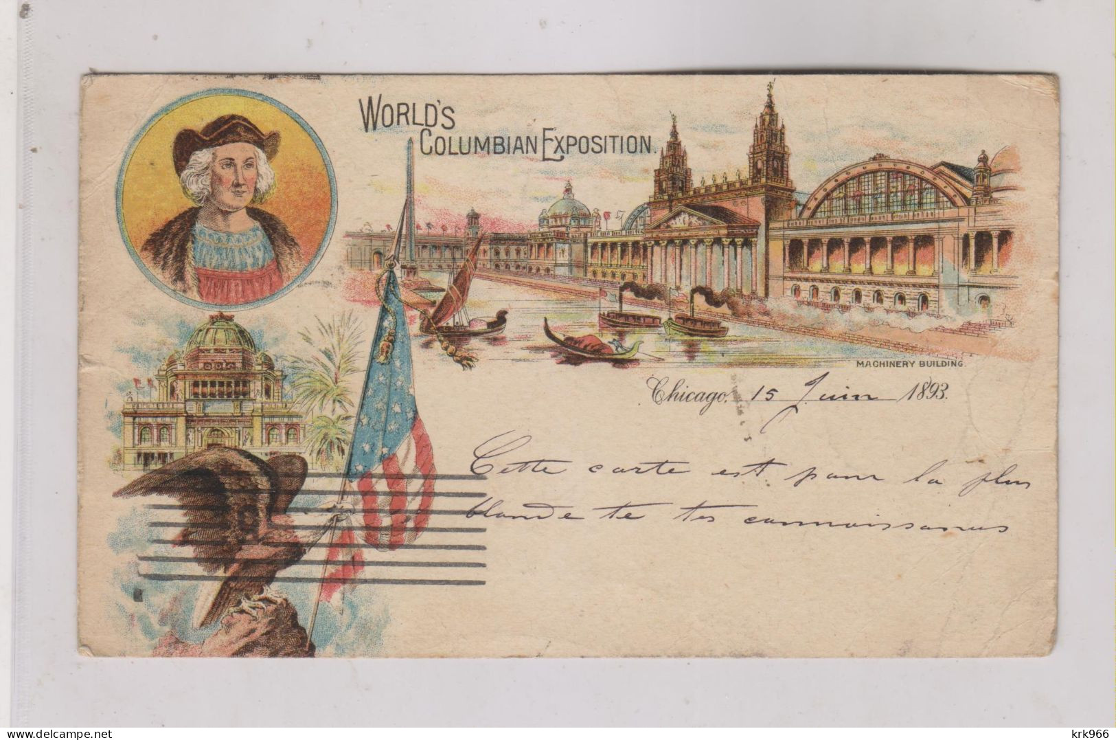 UNITED STATES CHICAGO 1893 Nice Postal Stationery To Belgium  WORLD*S COLUMBIAN EXPOSITION - ...-1900