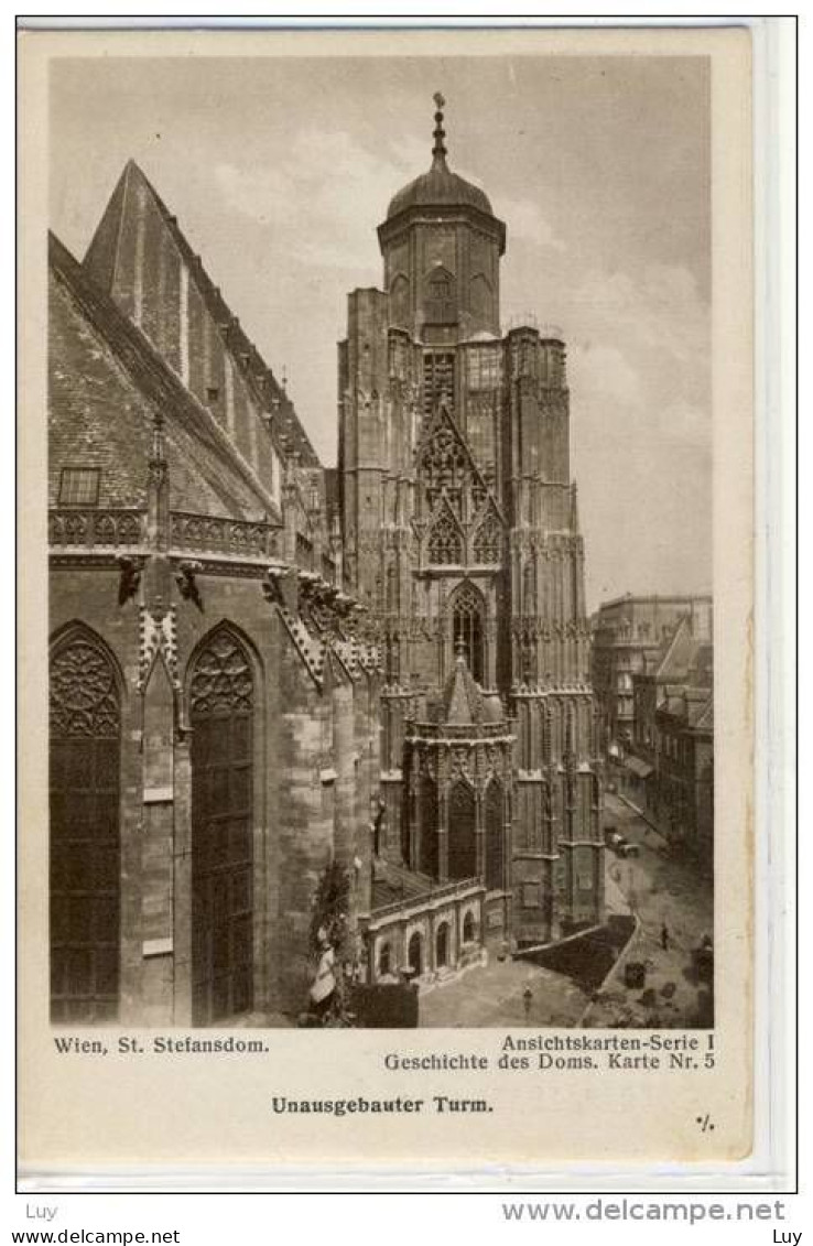 WIEN, St. Stefansdom, Ansichtskarten-Serie I -  1920er, Geschichte D. Doms, Karte Nr. 5 CHRISTIANITY - Stephansplatz