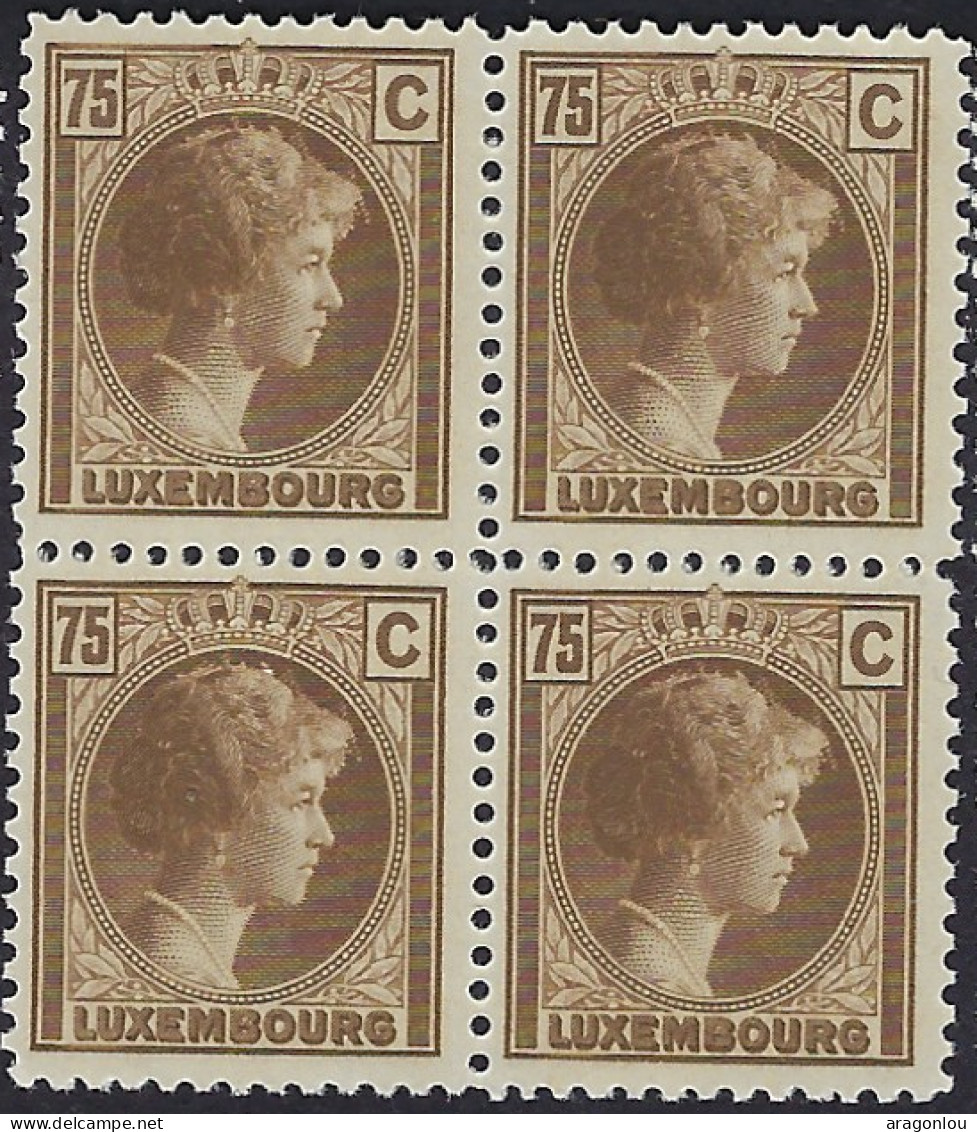 Luxembourg - Luxemburg - Timbres  -  Bloc à 4  Charlotte  75C.   MNH** - Blocs & Feuillets