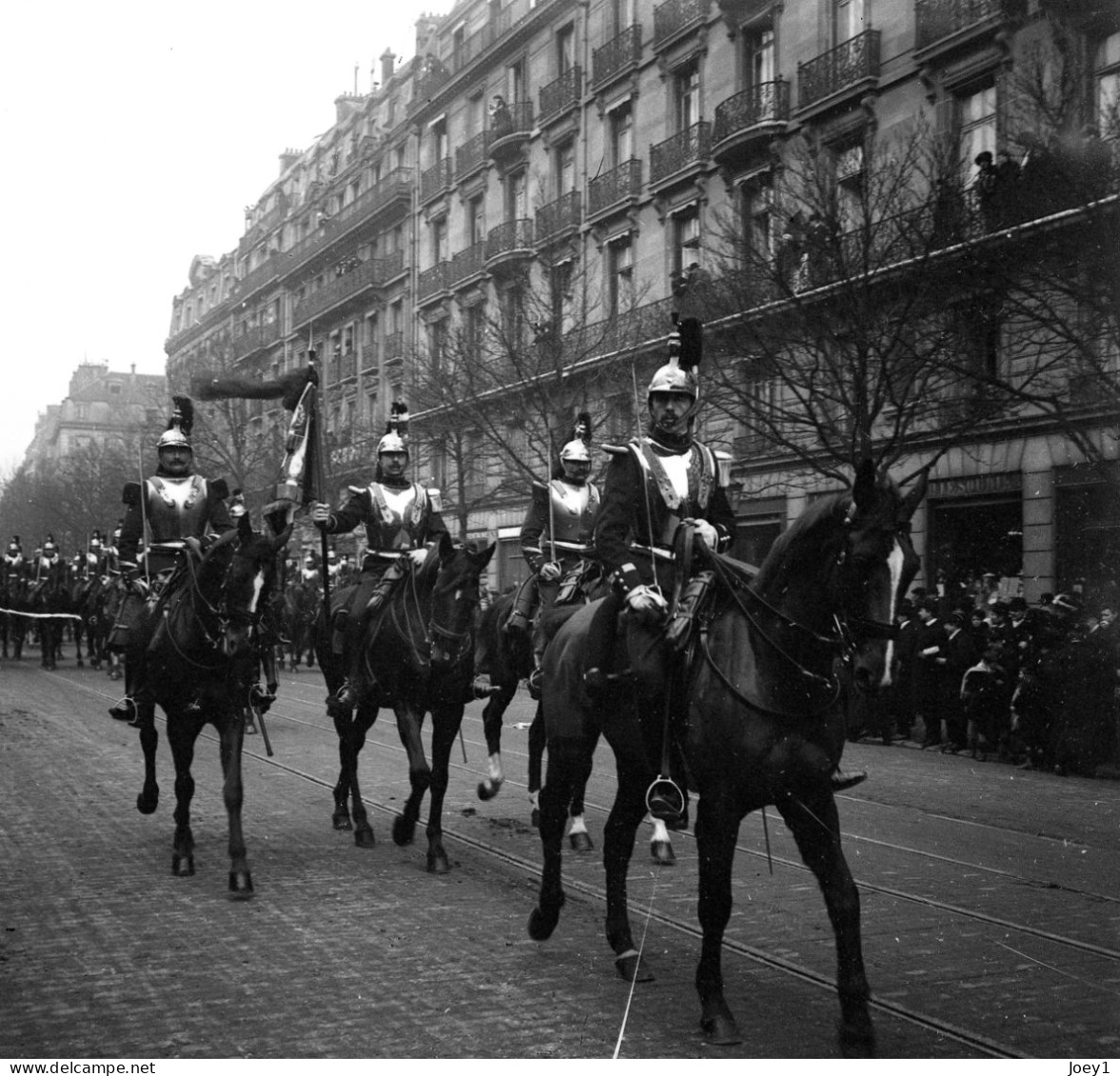 5 Plaques De Verres Des Obsèques Du Général Brun à Paris En 1911,ancien Ministre De La Guerre - Plaques De Verre