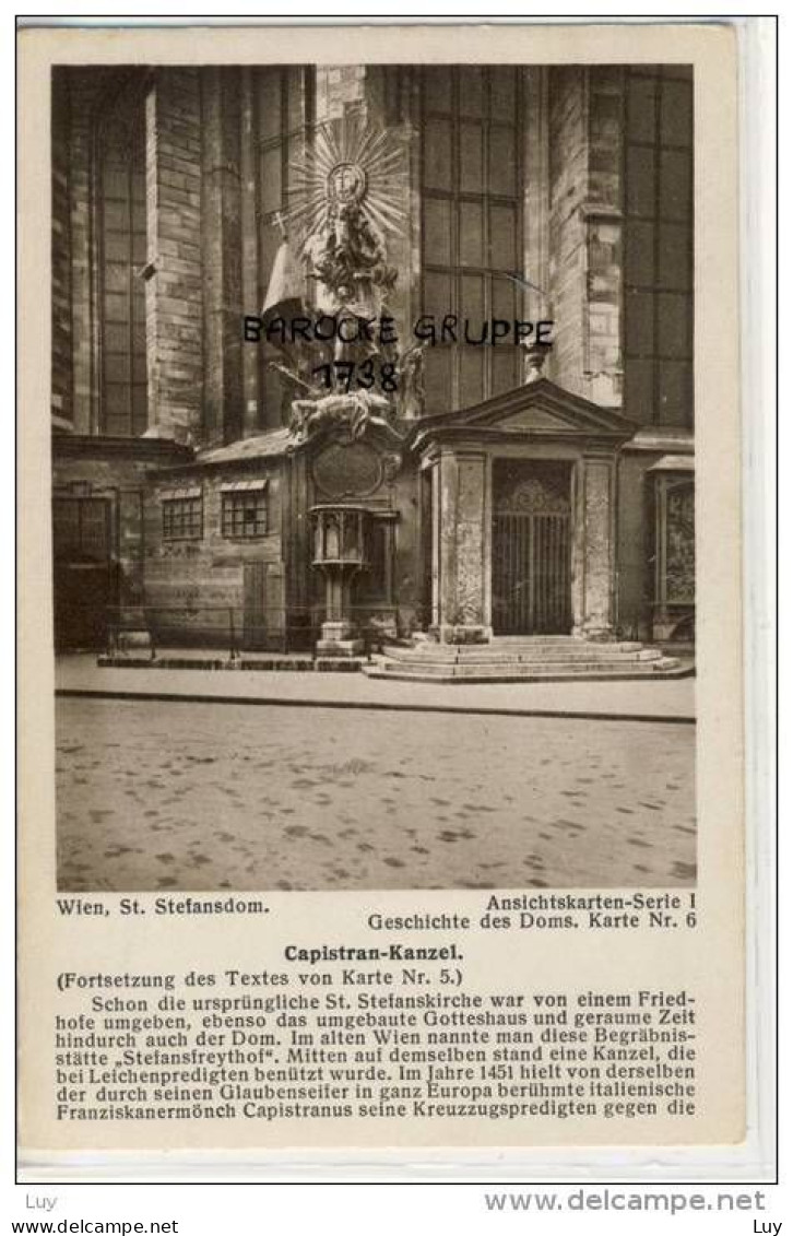 WIEN, St. Stefansdom, Ansichtskarten-Serie I - 1920er, Geschichte D. Doms, Karte Nr. 6 CHRISTIANITY - Stephansplatz