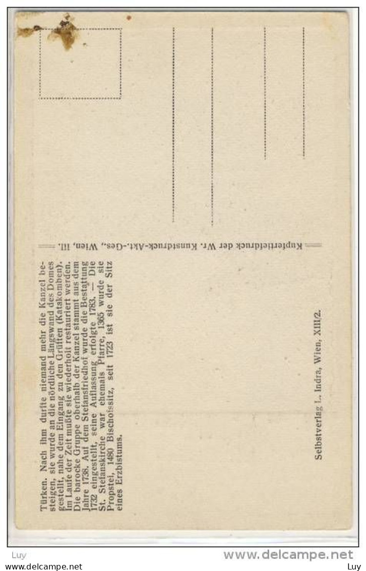WIEN, St. Stefansdom, Ansichtskarten-Serie I - 1920er, Geschichte D. Doms, Karte Nr. 6 CHRISTIANITY - Stephansplatz