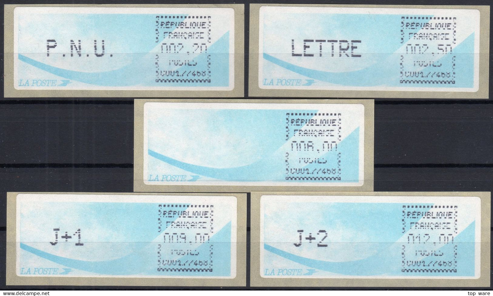 Frankreich France ATM Stamps LSA C001.77468 Torcy / Michel 9.11 E / Serie ZS5 ** / Distributeurs Automatenmarken - 1988 « Comète »