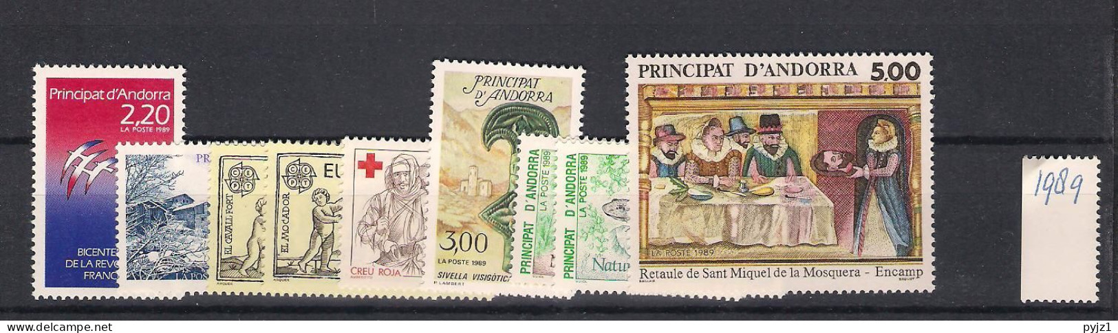 1989  MNH Andorra (French), Year  Complete According To Michel, Postfris** - Années Complètes