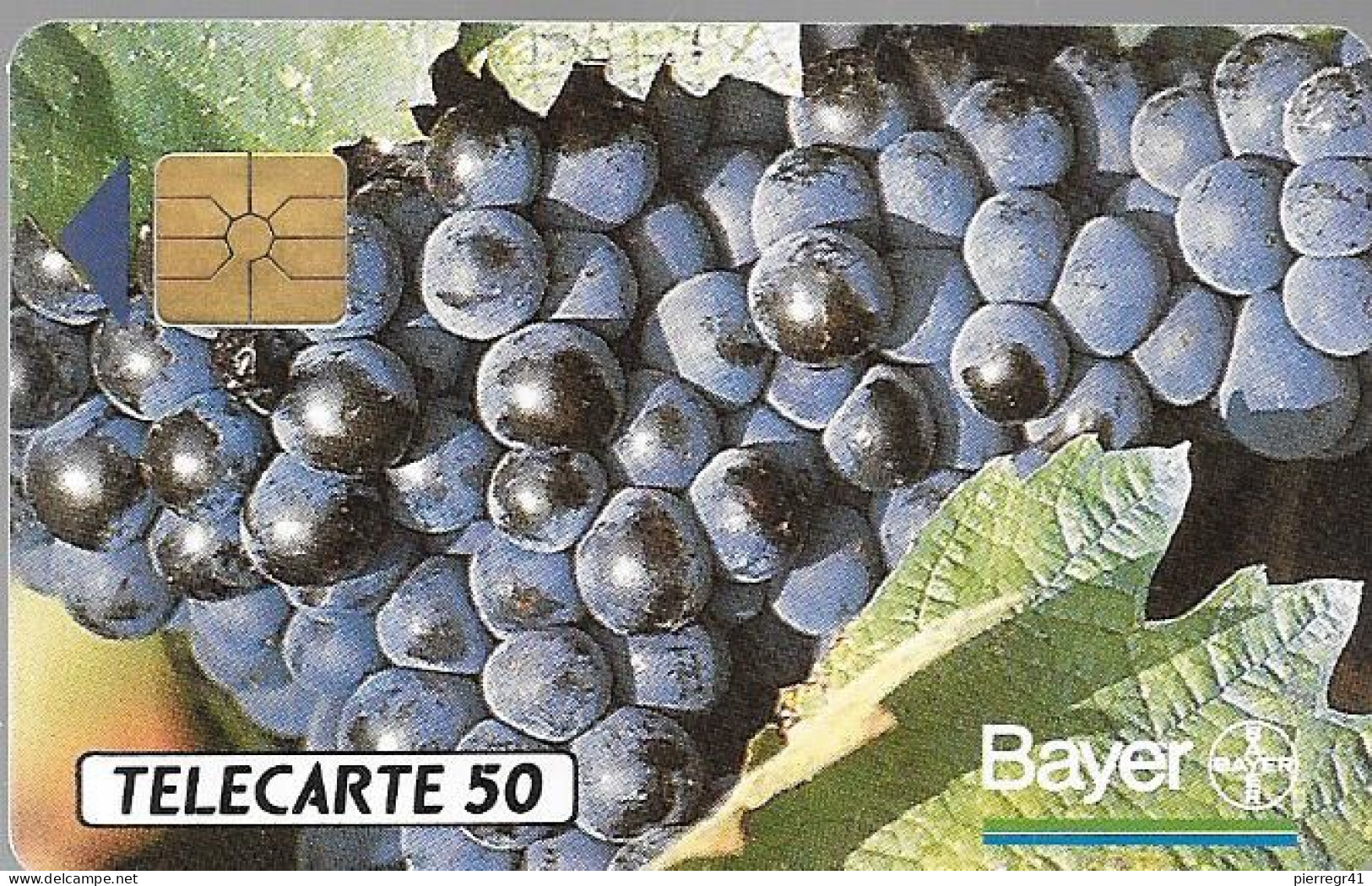 CARTE-PUCE-PRIVEE-PUBLIC-50U-GEMA-01/92-En304-BAYER-RAISIN-V° N° Série B1C254-R°Mat-Utilisé-TBE-/RARE - 50 Units