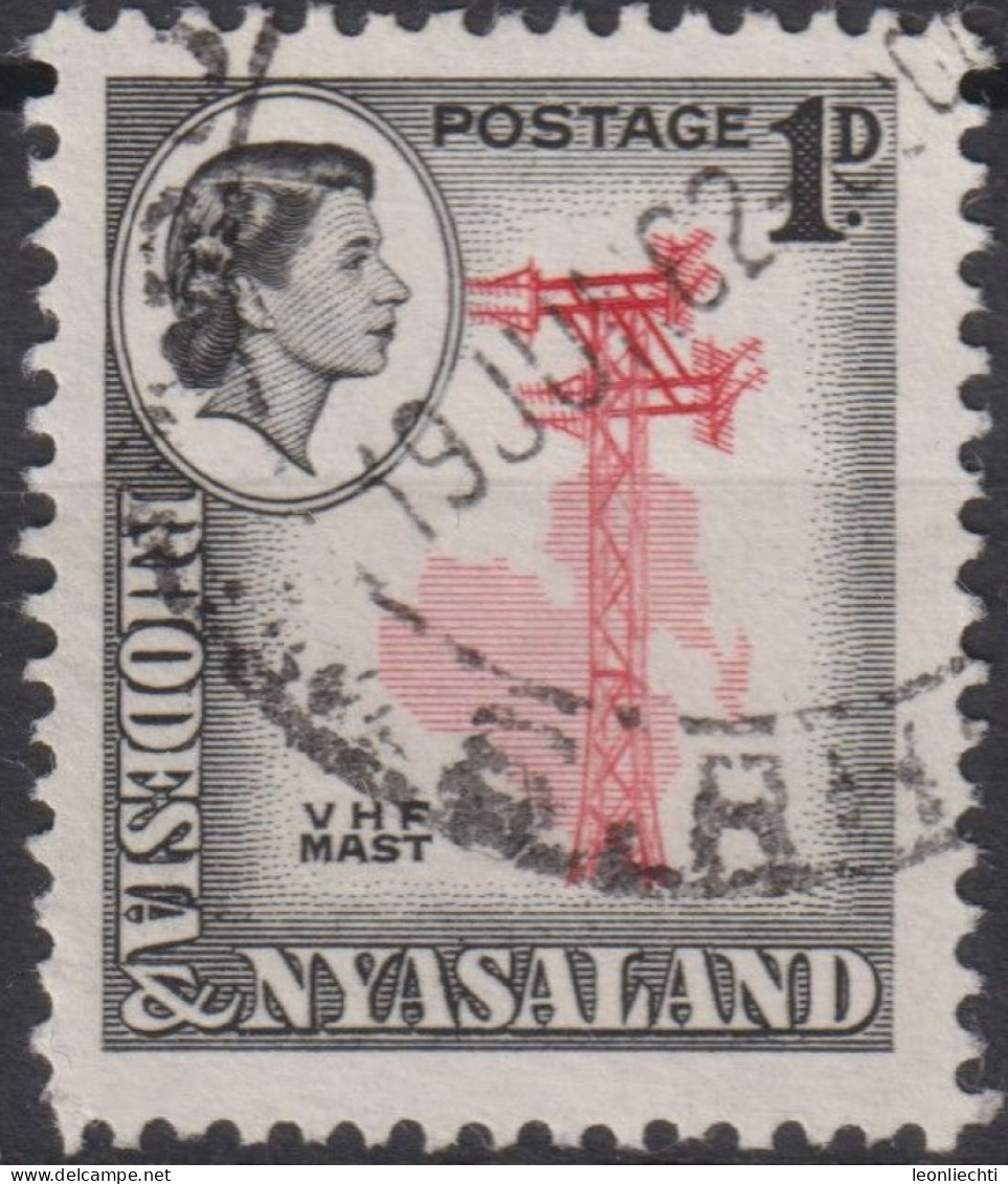 1959 Rhodesien & Nyasaland ° Mi:GB-RH 20C, Sn:GB-RH 159a, Yt:GB-RH 20al, V.H.F. Mast, Queen Elizabeth II - Rhodesia & Nyasaland (1954-1963)