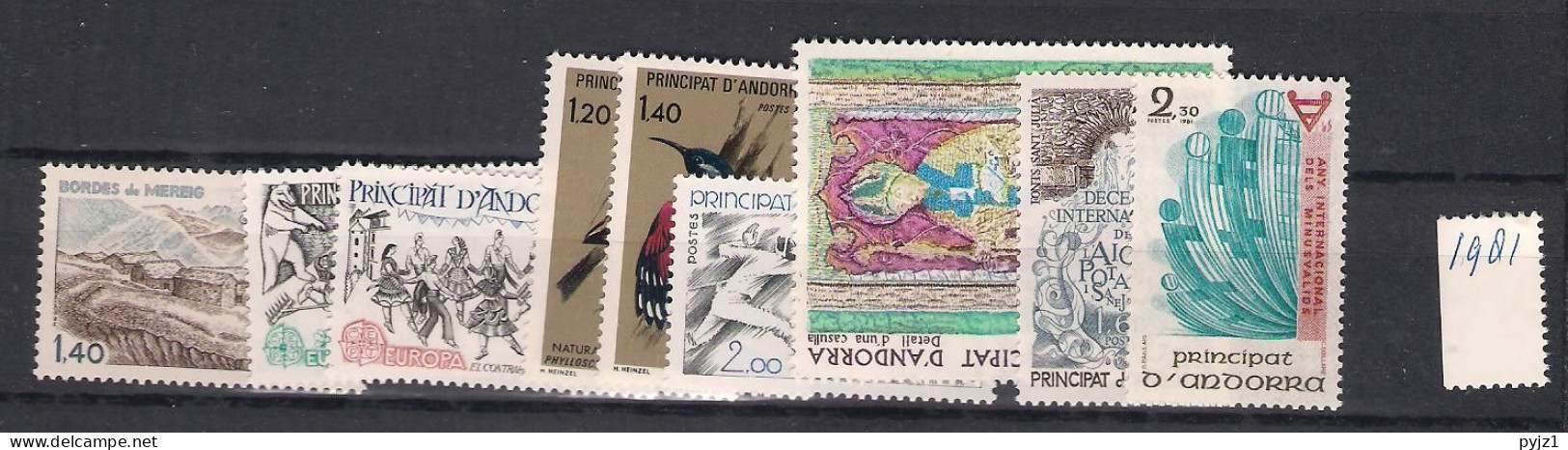 1981 MNH Andorra (French), Year  Complete According To Michel, Postfris** - Full Years