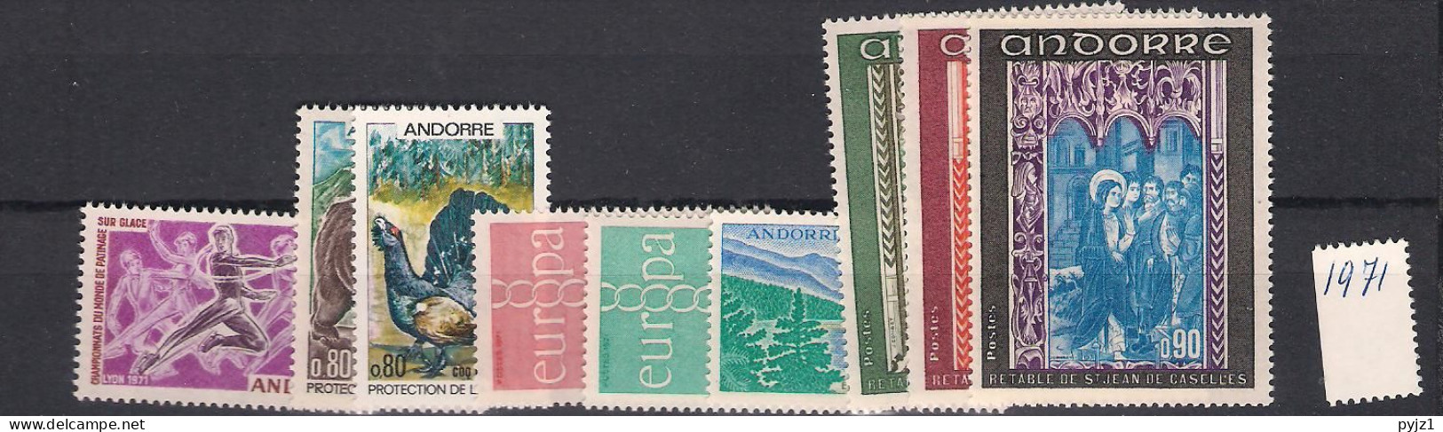 1971 MNH Andorra (French), Year  Complete According To Michel, Postfris** - Años Completos