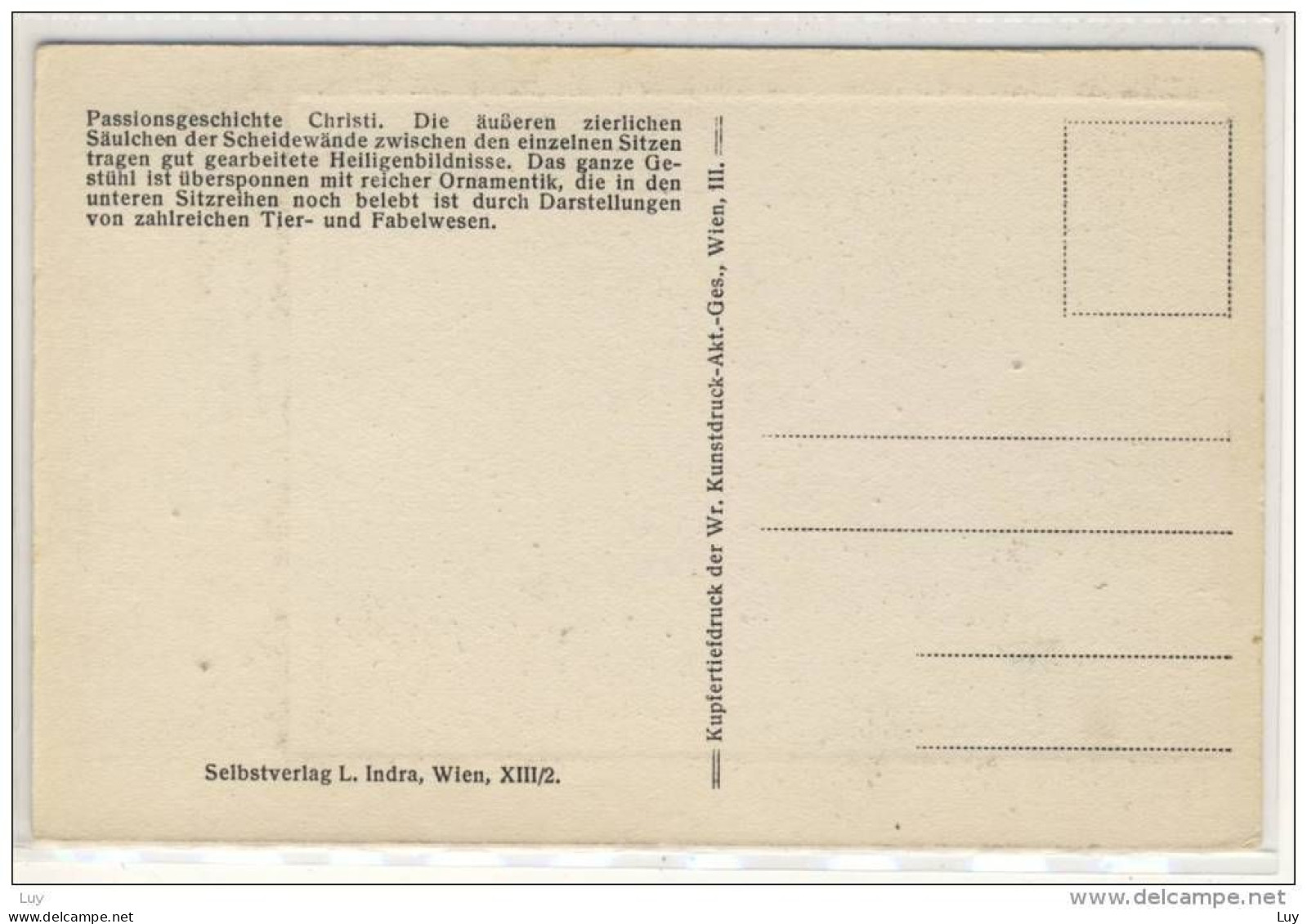 WIEN, St. Stefansdom, Ansichtskarten-Serie II - Innenansichten D. Doms, 1920er, Karte Nr. 9 CHRISTIANITY - Stephansplatz