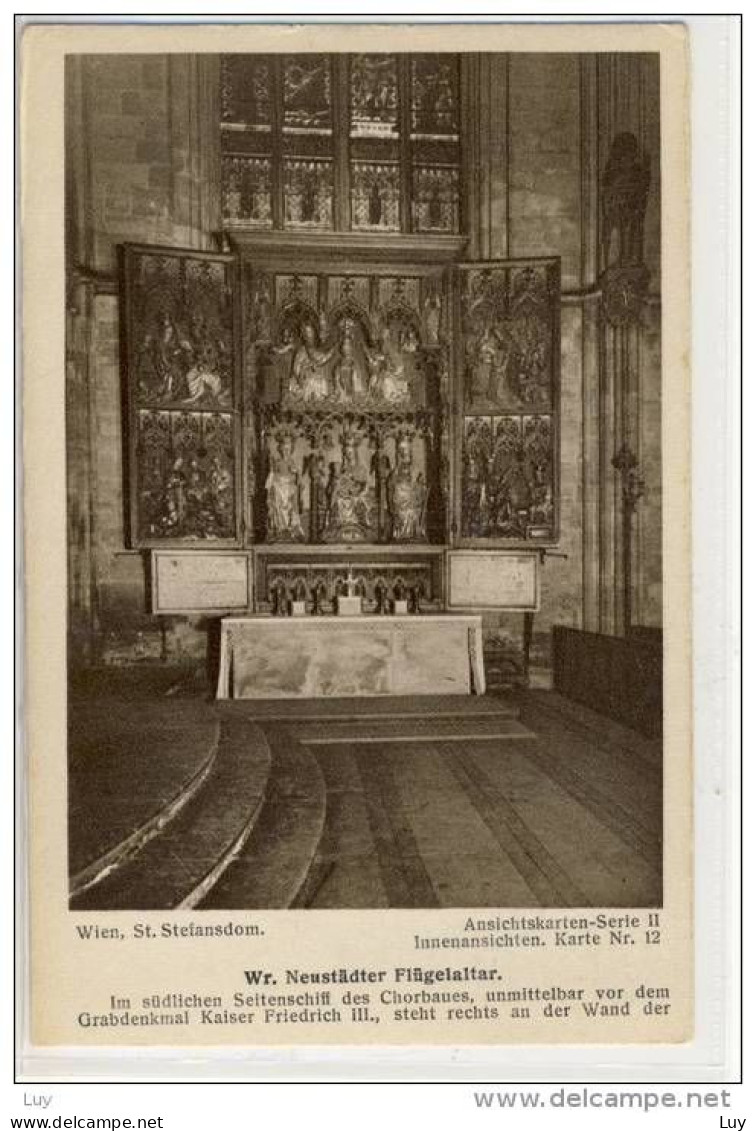 WIEN, St. Stefansdom, Ansichtskarten-Serie II - Innenansichten D. Doms, 1920er, Karte Nr. 12 CHRISTIANITY - Stephansplatz