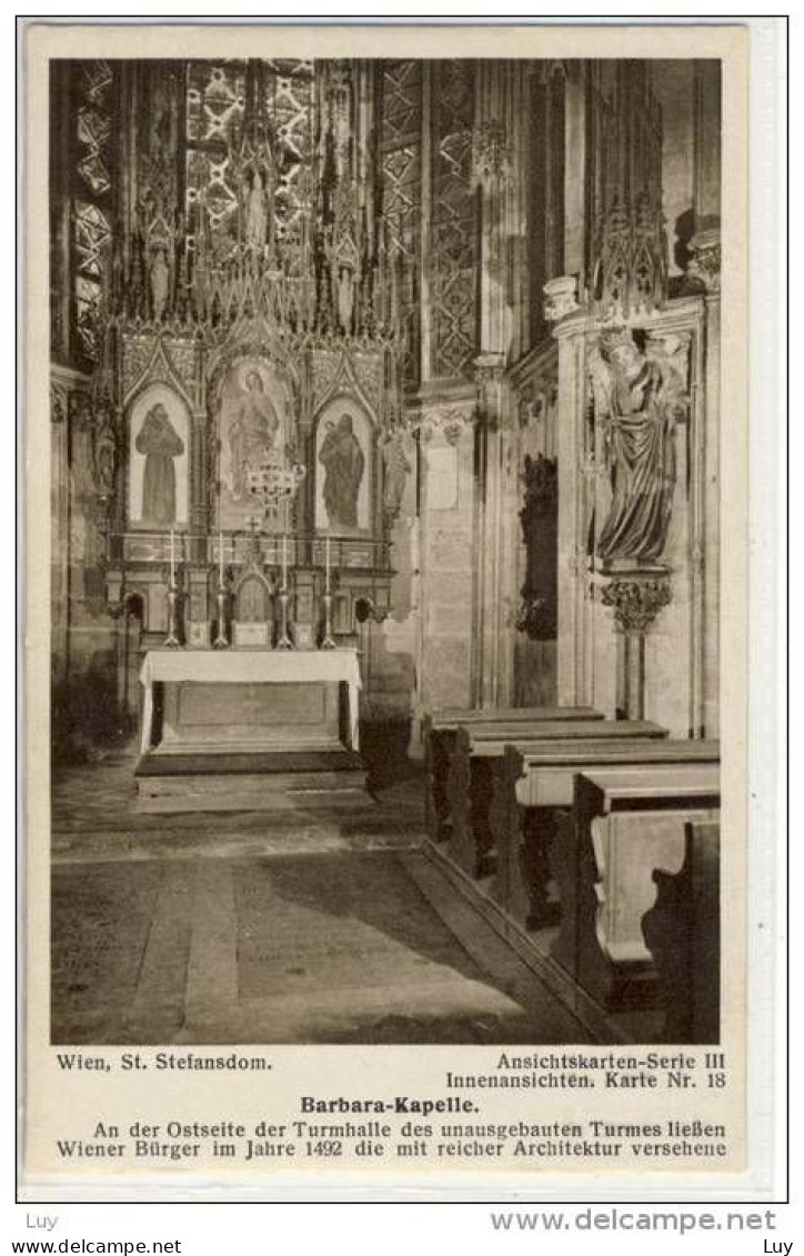 WIEN, St. Stefansdom, Ansichtskarten-Serie III - Innenansichten D. Doms, 1920er, Karte Nr. 18 CHRISTIANITY - Stephansplatz