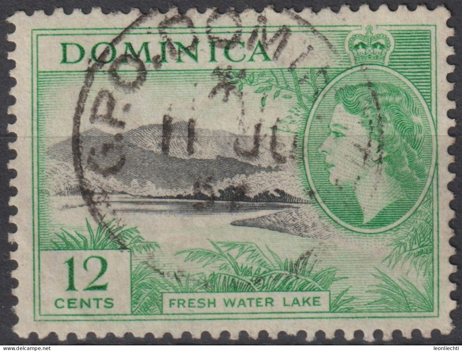 1951 Dominica (...-1978) ° Mi:DM 126, Sn:DM 130, Yt:DM 125, Fresh Water Lake, King George VI And Local Scenes - Dominique (...-1978)