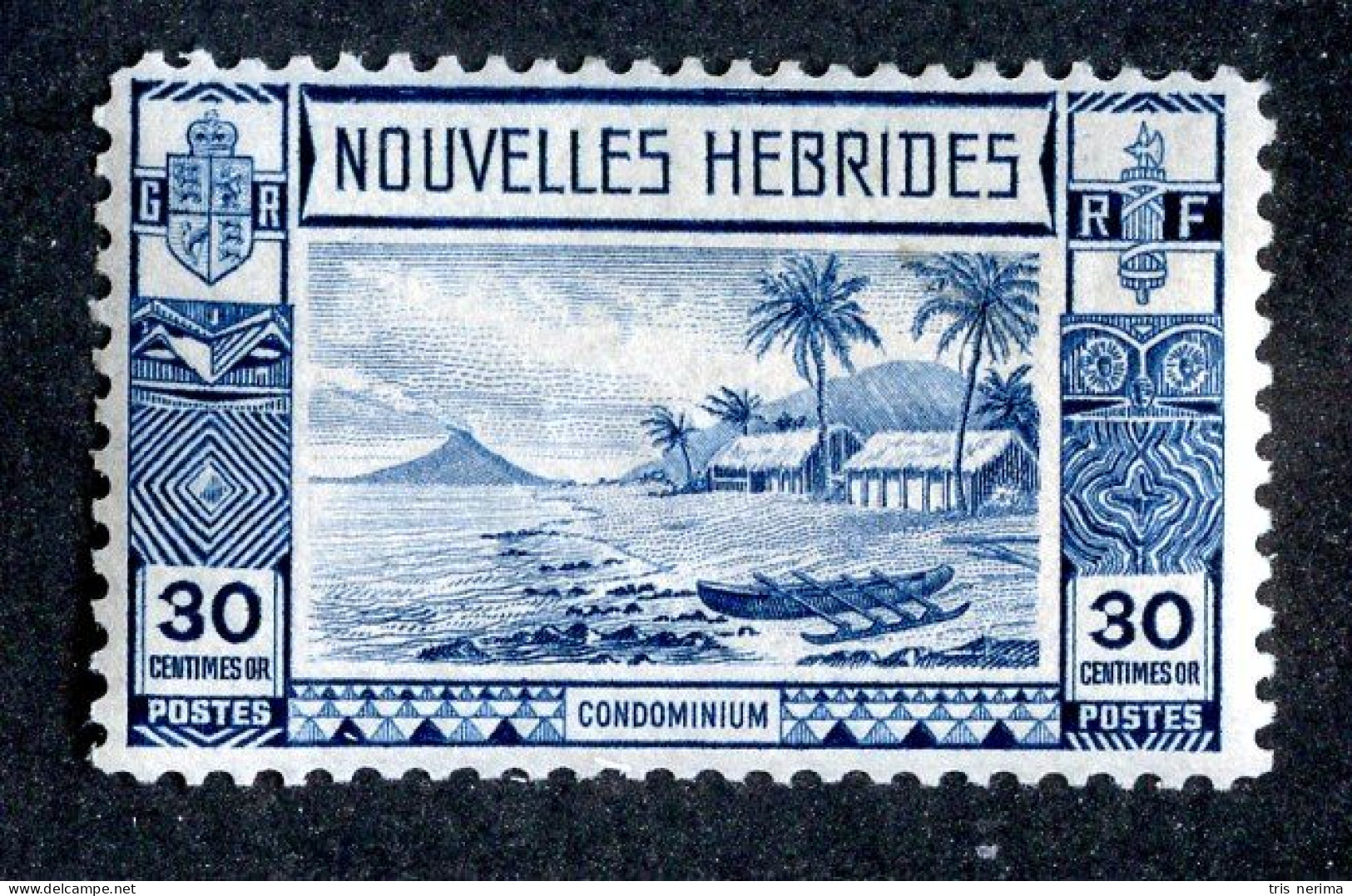 876 BCXX 1938 New Hebrides Fr Scott #55 MLH* (offers Welcome) - Unused Stamps