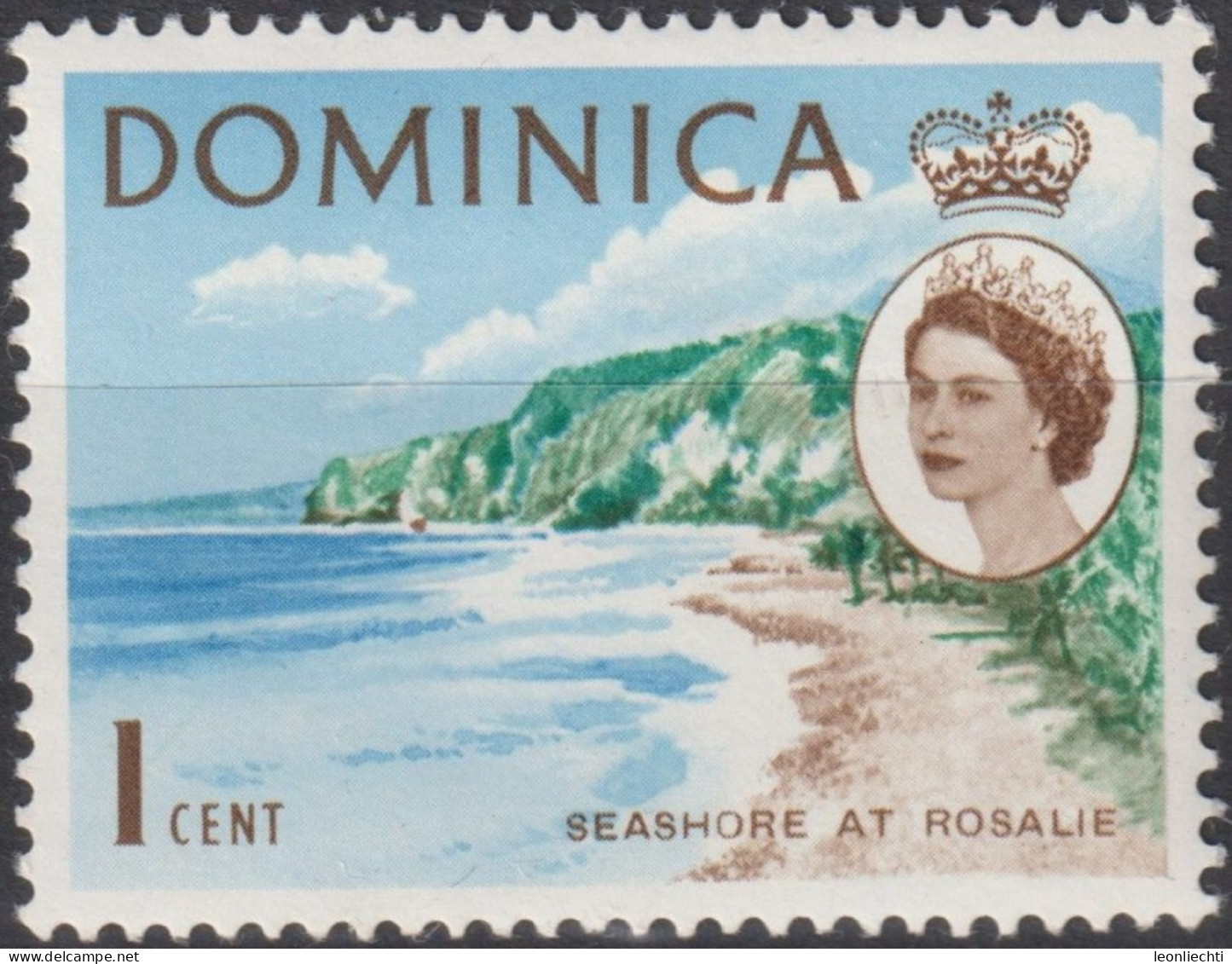 1968 Dominica (...-1978) ° Mi:DM 207, Sn:DM 211, Yt:DM 206, Seashore At Rosalie,  Overprints "Associated Statehood" - Dominica (...-1978)