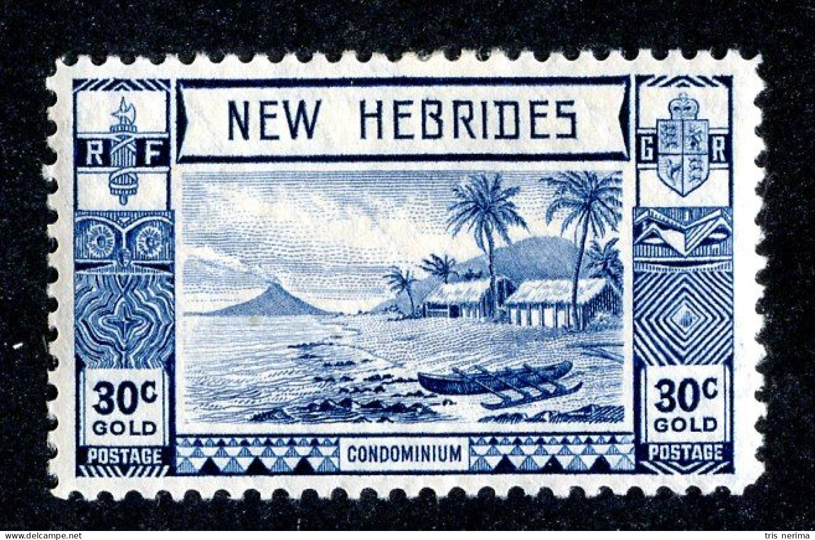 884 BCXX 1938 New Hebrides Br Scott #55 MLH* (offers Welcome) - Unused Stamps