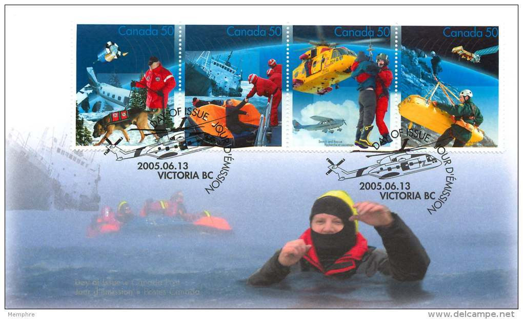 2005  Search And Rescue  Sc 2111a-d  From Souvenir Sheet - 2001-2010