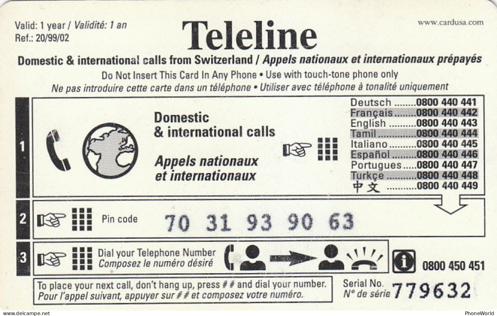 Swiss, Teleline  Van TC  Fr.20 '99, Painting, Birth Of Venus, Sandro Boticelli - Switzerland